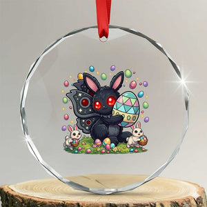 Funny Mothman Easter Bunny Ears Crystal Glass Ornament Cryptid Lover Gift TS12 Transparent Glass 3'' Circle Print Your Wear