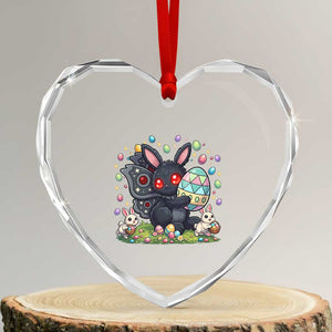 Funny Mothman Easter Bunny Ears Heart Crystal Glass Ornament Cryptid Lover Gift TS12 Transparent Glass 3'' Heart Print Your Wear