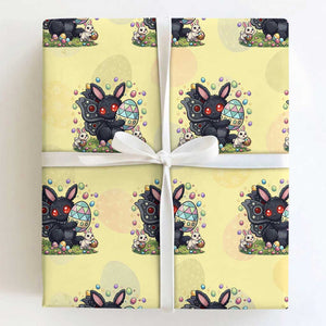 Funny Mothman Easter Bunny Ears Wrapping Paper Roll Cryptid Lover Gift TS12 Light Yellow Print Your Wear