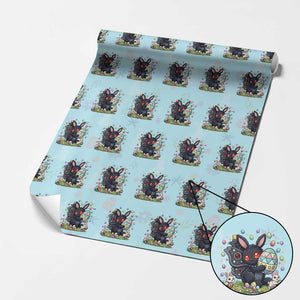 Funny Mothman Easter Bunny Ears Wrapping Paper Roll Cryptid Lover Gift TS12 Light Blue Print Your Wear