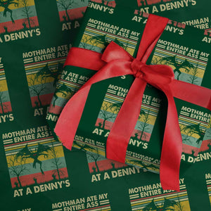 Funny Mothman Eat My Entire Ass Wrapping Paper Roll Vintage Cryptid Funny Mothman Meme TS10 Green Print Your Wear