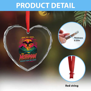 Funny Mothman Heart Crystal Glass Ornament Have You Seen The Mothman Terror From The Skies Cryptid Legends