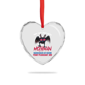 Funny Mothman Heart Crystal Glass Ornament Part Man Part Moth Harbinger Of Doom Point Pleasent WV TS02 Print Your Wear