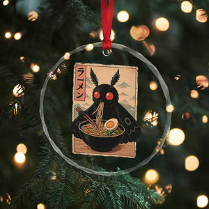Funny Mothman Ramen Crystal Glass Ornament Japanese Kawaii Noodles Cryptid Retro Manga Anime TS10 Print Your Wear