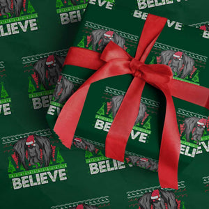 Funny Mothman Santa Wrapping Paper Roll Believe Merry Mothmas TS02 Green Print Your Wear