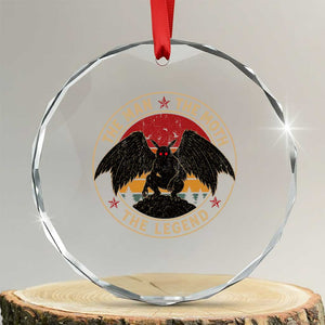 Funny Mothman The Man The Moth The Legend Crystal Glass Ornament Retro Folklore Creepy Cryptid