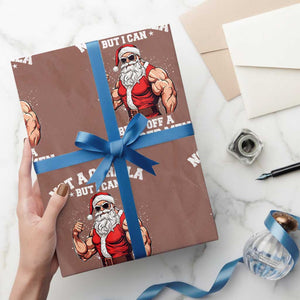 Funny Muscle Santa Wrapping Paper Roll Not A Gorilla But I Can Beat Off 100 Men Bodybuilder Christmas TS10 Mocha Print Your Wear