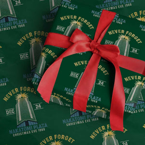 Funny Nakatomi Plaza Wrapping Paper Roll Never Forget December 24 Xmas Eve 1988 TS02 Green Print Your Wear
