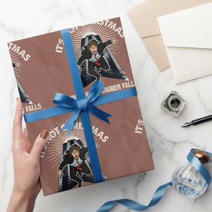Funny Nakatomi Plaza Wrapping Paper Roll It's Not Christmas Until Hans Gruber Falls From Nakatomi Plaza TS11 Mocha Print Your Wear