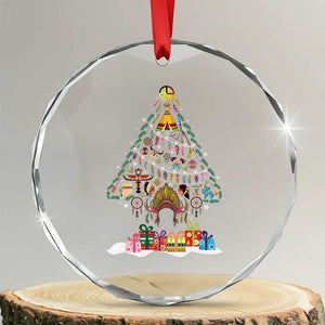 Funny Native American Xmas Tree Medicine Wheel Crystal Glass Ornament TS11 Transparent Glass 3'' Circle Print Your Wear