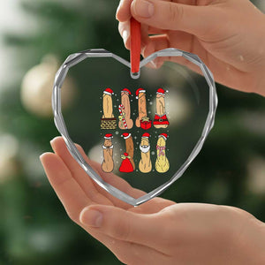 Funny Naughty Christmas Dirty Santa Hat Xmas Adult Humor Heart Crystal Glass Ornament TS11 Print Your Wear