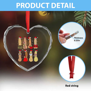 Funny Naughty Christmas Dirty Santa Hat Xmas Adult Humor Heart Crystal Glass Ornament TS11 Print Your Wear