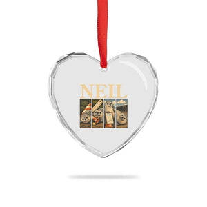 Funny Neil The Seal Heart Crystal Glass Ornament Viral Ocean Animal Meme Graphic
