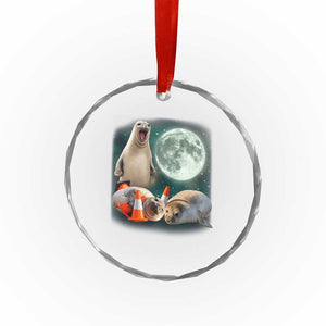 Funny Neil The Seal Howling at Moon 90s Retro Crystal Glass Ornament TS11 Print Your Wear