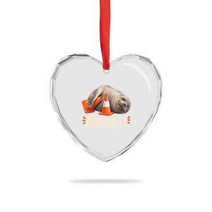Funny Neil The Seal Nailed It Meme Heart Crystal Glass Ornament Cute Chaotic Viral Elephant Seal Traffic Cone Pun TS02 Print Your Wear