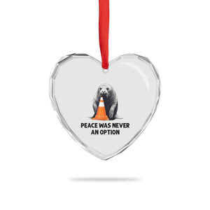 Funny Neil the Seal Peace Was Never An Option Meme Heart Crystal Glass Ornament Chaotic Southern Elephant Seal Traffic Cone TS02 Print Your Wear