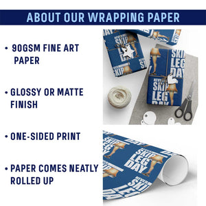 Funny Never Skip Leg Day Christmas Movie Wrapping Paper Roll Italian Leg Lamp TS11 Print Your Wear