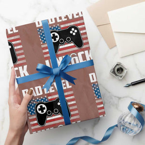 Funny New Dad Wrapping Paper Roll First Fathers Day Dad Level Unlocked Gaming Gamer TS10 Mocha Print Your Wear