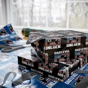 Funny New Dad Wrapping Paper Roll First Fathers Day Dad Level Unlocked Gaming Gamer TS10 Black Print Your Wear