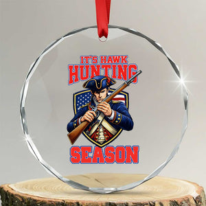 Funny New England Minutemen Football Rivarly Crystal Glass Ornament It Is Hawk Hunting Season TS11 Transparent Glass 3'' Circle Print Your Wear