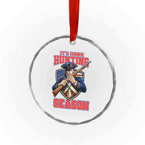 Funny New England Minutemen Football Rivarly Crystal Glass Ornament It Is Hawk Hunting Season TS11 Print Your Wear