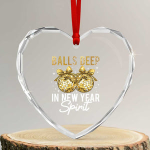 Funny New Year Disco Ball Heart Crystal Glass Ornament Balls Deep In New Year Spirit TS11 Transparent Glass 3'' Heart Print Your Wear