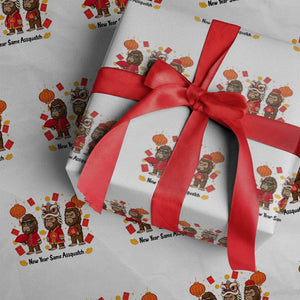 Funny New Year Same Assquatch Wrapping Paper Roll Bigfoot Lover TS12 White Print Your Wear