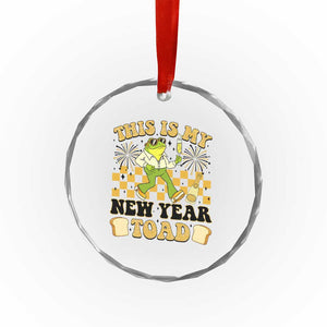 Funny New Years Eve Crystal Glass Ornament This Is My New Year Toad Frog Pun TS11 Print Your Wear