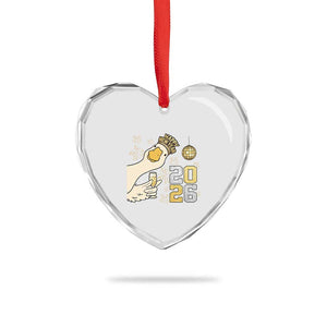 Funny New Years Eve Silly Goose 2026 Heart Crystal Glass Ornament New Year Party TS11 Print Your Wear