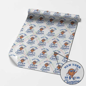 Funny New York 2026 Hoops Fan Graphic Wrapping Paper Roll Vintage 26 Champions Pride 53 Years Later