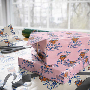 Funny New York 2026 Hoops Fan Graphic Wrapping Paper Roll Vintage 26 Champions Pride 53 Years Later