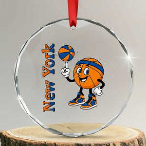 Funny New York Pride Crystal Glass Ornament Basketball Lover Fan Gift