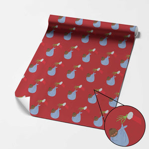 Funny NICU Labor Delivery Nurse Christmas Santa Black Baby Wrapping Paper Roll TS11 Red Print Your Wear