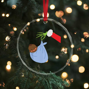 Funny NICU Labor Delivery Nurse Xmas Santa Black Baby Crystal Glass Ornament TS11 Print Your Wear