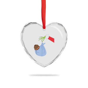 Funny NICU Labor Delivery Nurse Xmas Santa Black Baby Heart Crystal Glass Ornament TS11 Print Your Wear