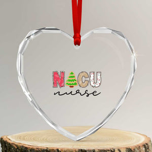 Funny NICU Labor Delivery Nurse Xmas Xmas Tree Heart Crystal Glass Ornament TS11 Transparent Glass 3'' Heart Print Your Wear