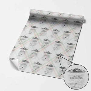 Funny Nihilist Penguin Hiking Wrapping Paper Roll No Plan Just Forward TS14 Christmas Plaid Print Your Wear