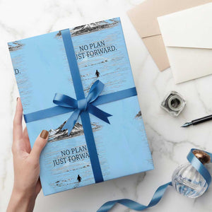 Funny Nihilist Penguin Hiking Wrapping Paper Roll No Plan Just Forward TS14 Light Blue Print Your Wear