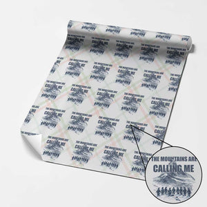 Funny Nihilist Penguin Hiking Wrapping Paper Roll The Mountains Are Calling Me TS14 Christmas Plaid Print Your Wear