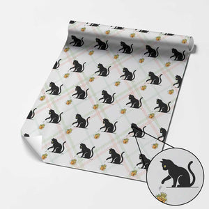 Funny No Kings Black Cat Wrapping Paper Roll Rebellious Cat Lover Gift TS12 Christmas Plaid Print Your Wear