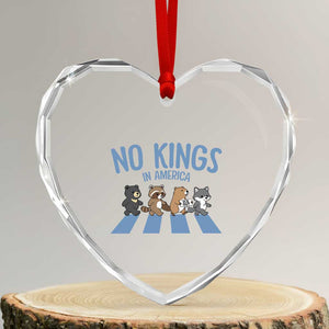 Funny No Kings Cute Forest Animals Heart Crystal Glass Ornament Gift For Animal Lovers TS12 Transparent Glass 3'' Heart Print Your Wear