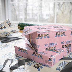 Funny No Kings Cute Forest Animals Wrapping Paper Roll Gift For Animal Lovers TS12 Light Pink Print Your Wear