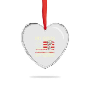 Funny No Kings Fight Oligarchy Heart Crystal Glass Ornament Betsy Ross Flag Hand Fist - Print Your Wear