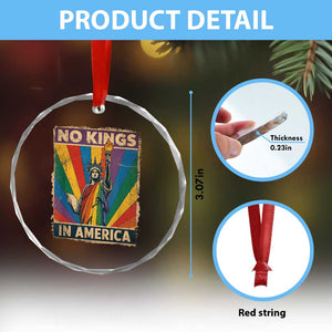 Funny No Kings In America LGBT Crystal Glass Ornament Retro Statue Of Liberty TS11 Print Your Wear