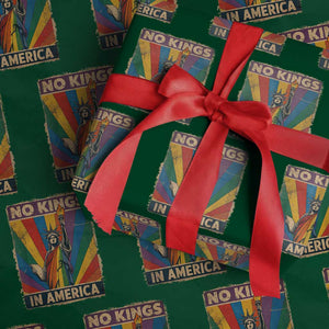 Funny No Kings In America LGBT Wrapping Paper Roll Retro Statue Of Liberty TS11 Green Print Your Wear