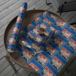 Funny No Kings Quiet Piggy Meme Wrapping Paper Roll Political Humor Gift TS12 Blue Print Your Wear
