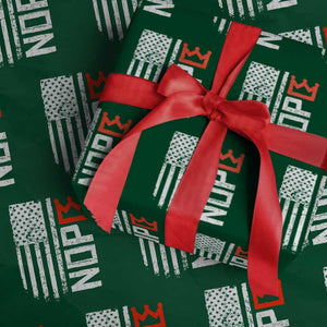 Funny Nope No Kings Vintage American Flag Wrapping Paper Roll TS11 Green Print Your Wear