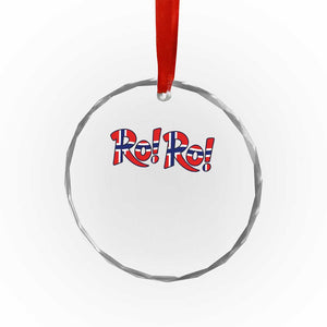 Funny Norway Flag Ro Ro Typography Graphic Crystal Glass Ornament Norge Norwegian Flag Football Fans