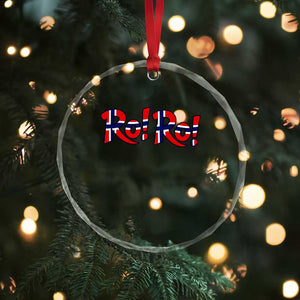 Funny Norway Flag Ro Ro Typography Graphic Crystal Glass Ornament Norge Norwegian Flag Football Fans