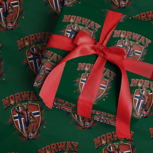 Funny Norway Norwegian Moose Wrapping Paper Roll Soccer Fan Game Day Gift TS12 Green Print Your Wear